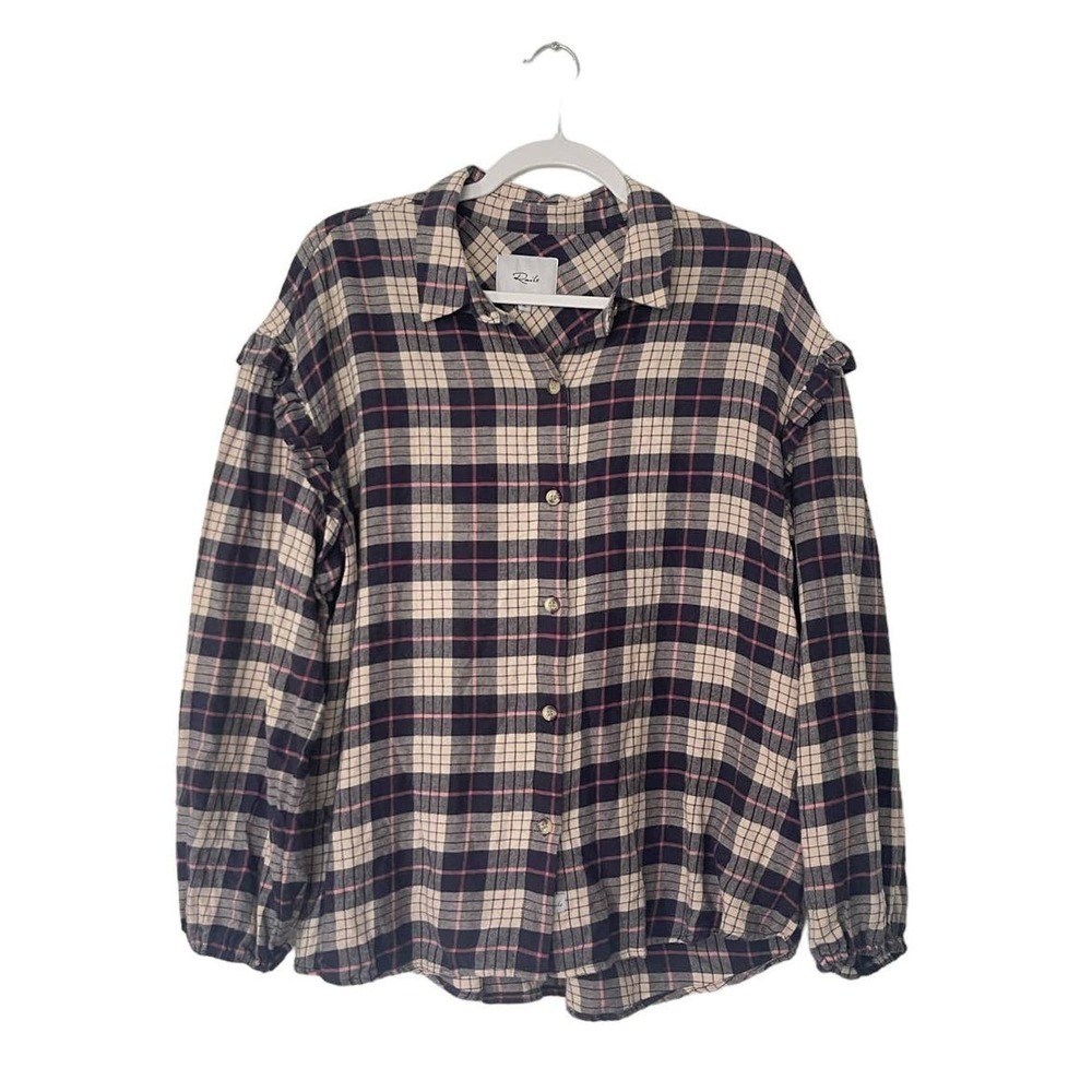 Rails Willow Ruffle Sleeve Flannel Button-Up Shirt - image 4